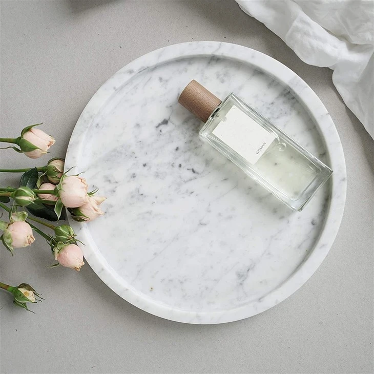 Carrara White Marble Round Fruit Tray high quality