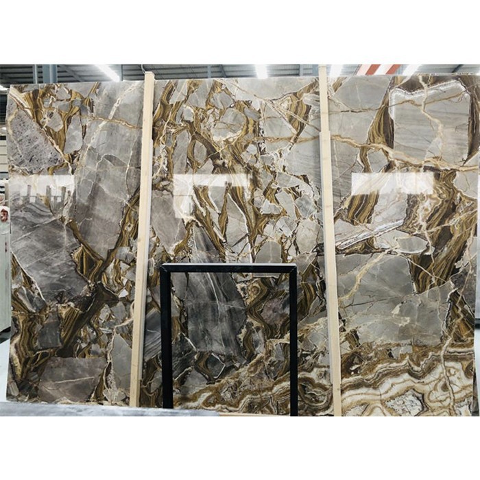 Natural Marble white gold fusion marble golden marble for wall and countertop