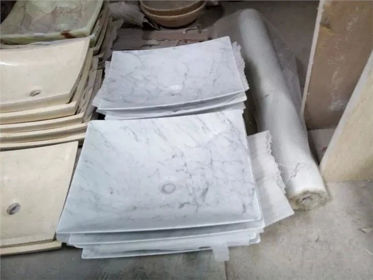 White Marble Basin For Bathroom